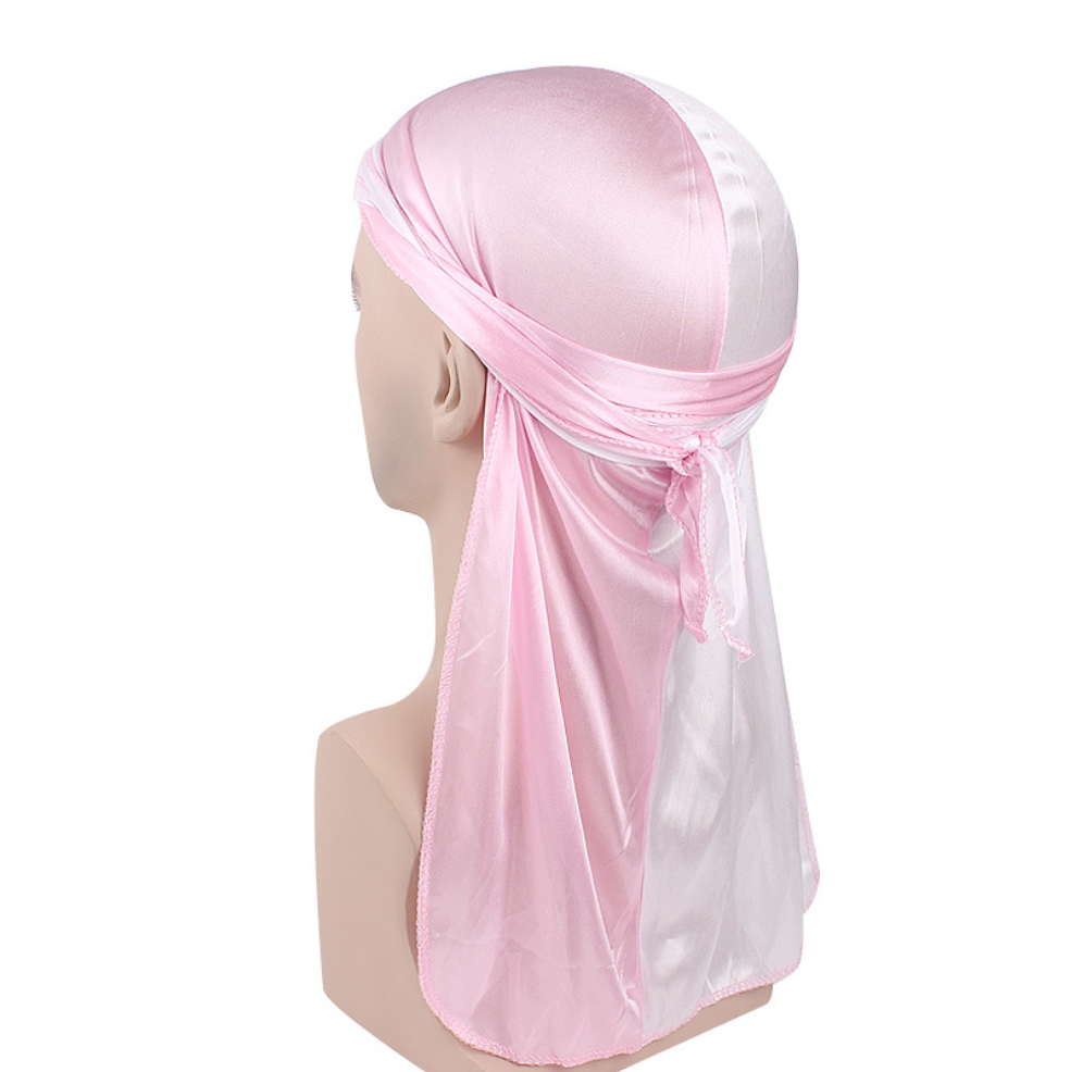 Double color Soft Satin Polyester + Simulation Silk Durag