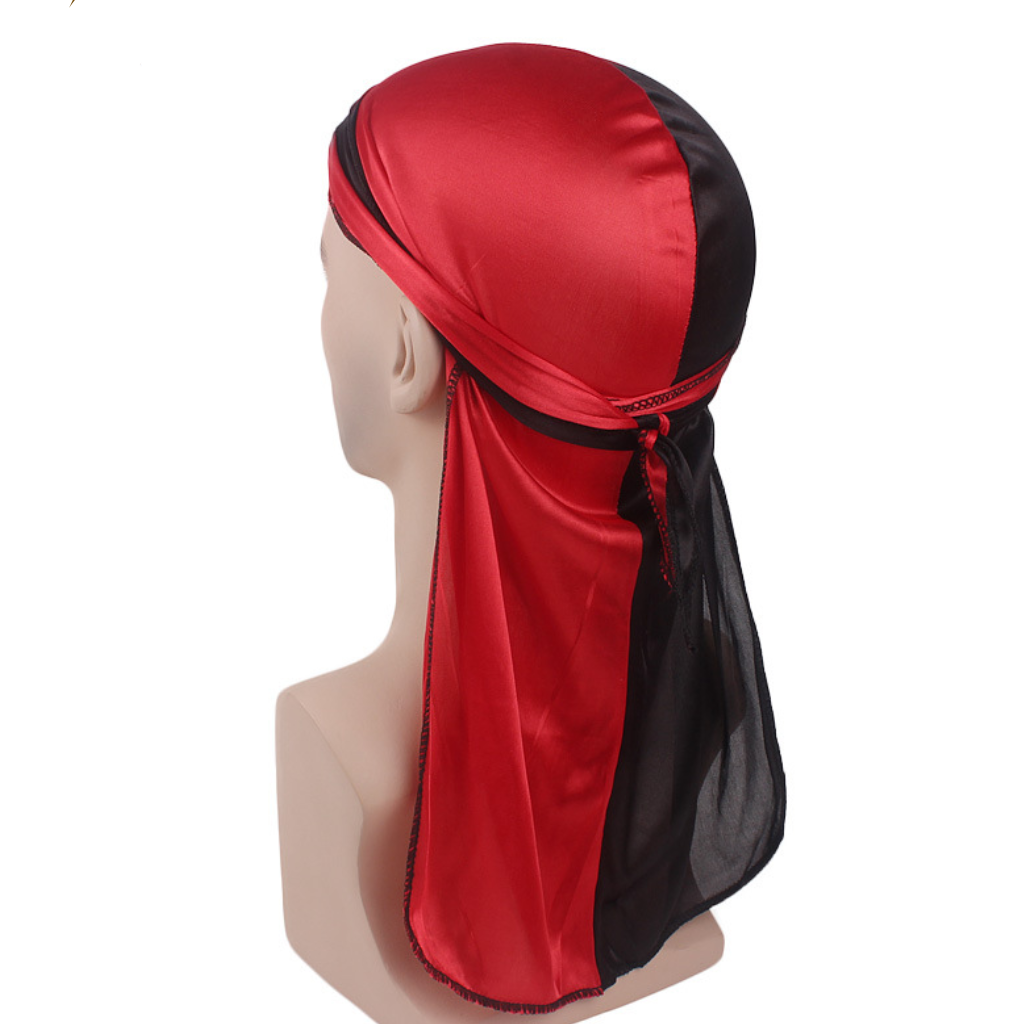 Double color Soft Satin Polyester + Simulation Silk Durag