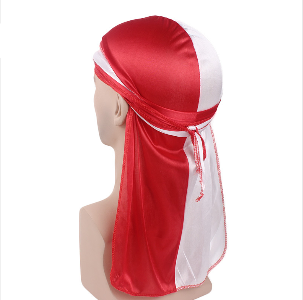 Double color Soft Satin Polyester + Simulation Silk Durag