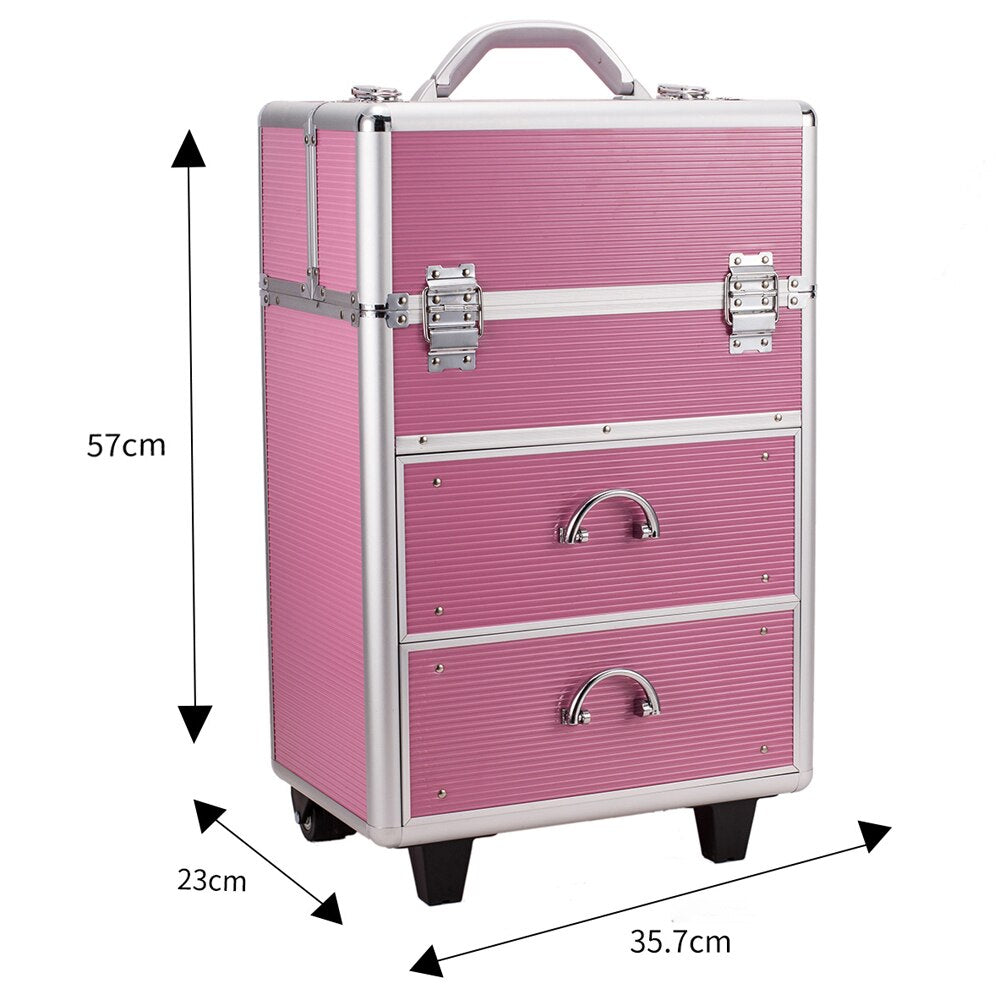 4 Tier Lockable Cosmetic Train Case