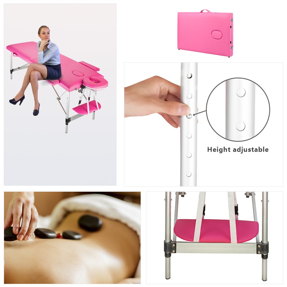 Lash bed, perfect for massages, facials + more. 2 Sections Folding Portable Aluminum t 60CM Wide