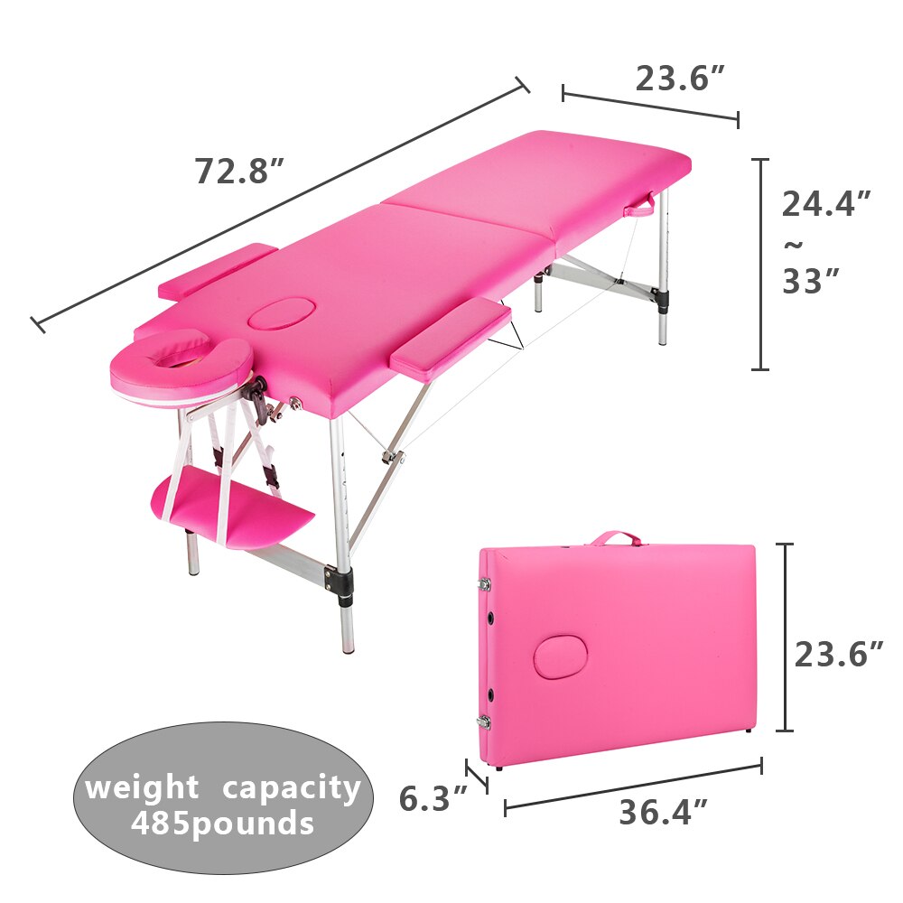 Lash bed, perfect for massages, facials + more. 2 Sections Folding Portable Aluminum t 60CM Wide