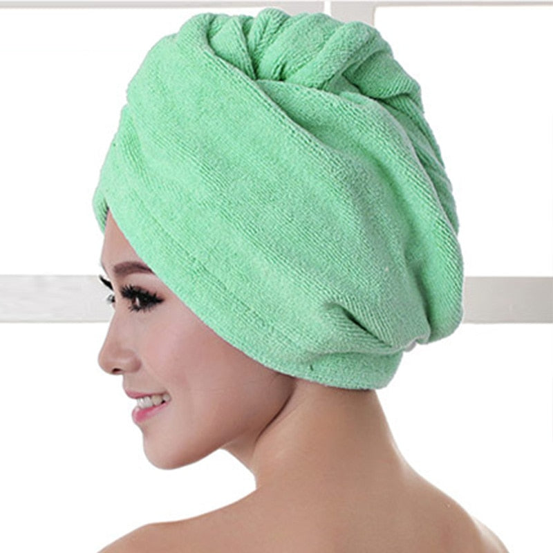 Microfiber Dry Hair Cap, Shower Cap, Strong Water Absorbent Triangle Hat, quick-drying, Wiping Hair Towel
