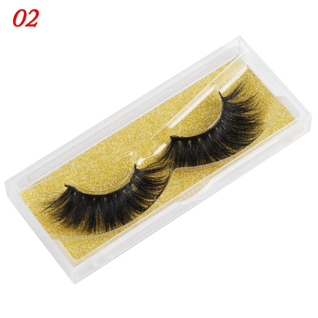 100% Mink Eyelashes 25mm Wispy Fluffy False Lashes