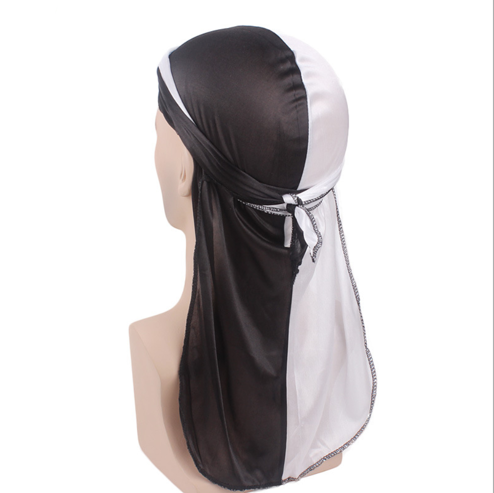 Double color Soft Satin Polyester + Simulation Silk Durag