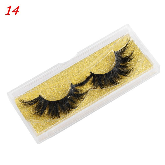 100% Mink Eyelashes 25mm Wispy Fluffy False Lashes