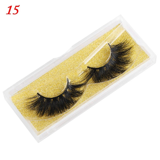 100% Mink Eyelashes 25mm Wispy Fluffy False Lashes