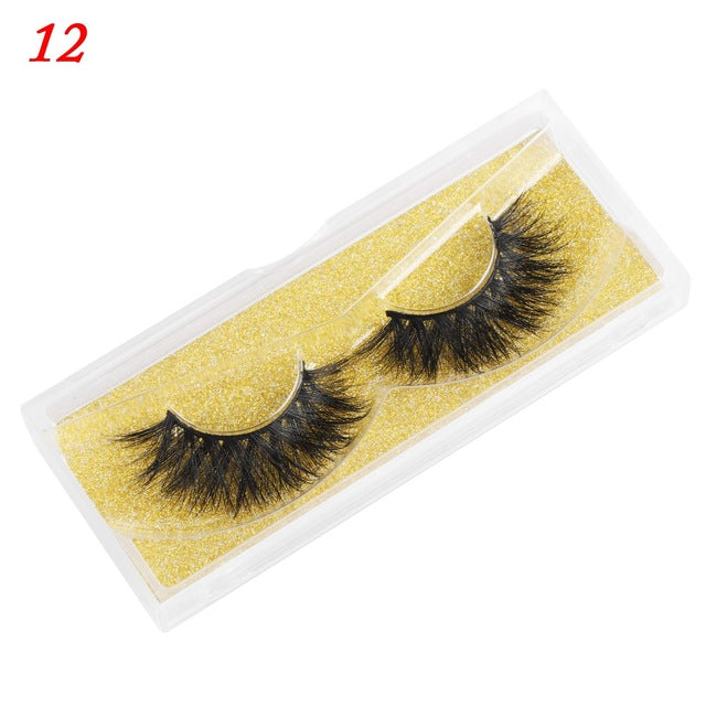 100% Mink Eyelashes 25mm Wispy Fluffy False Lashes