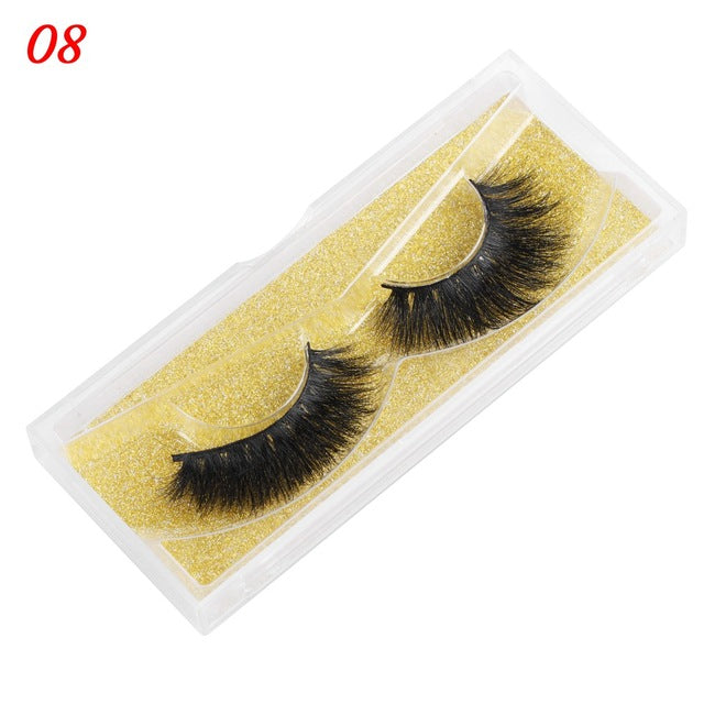 100% Mink Eyelashes 25mm Wispy Fluffy False Lashes