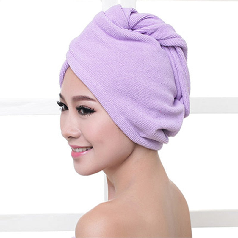Microfiber Dry Hair Cap, Shower Cap, Strong Water Absorbent Triangle Hat, quick-drying, Wiping Hair Towel