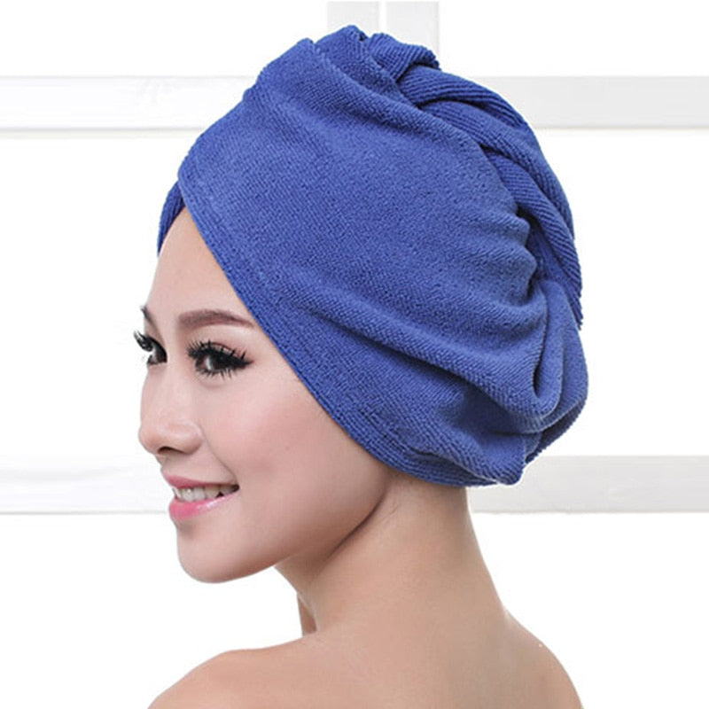 Microfiber Dry Hair Cap, Shower Cap, Strong Water Absorbent Triangle Hat, quick-drying, Wiping Hair Towel