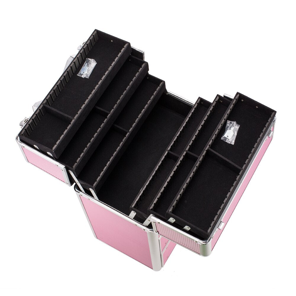 4 Tier Lockable Cosmetic Train Case