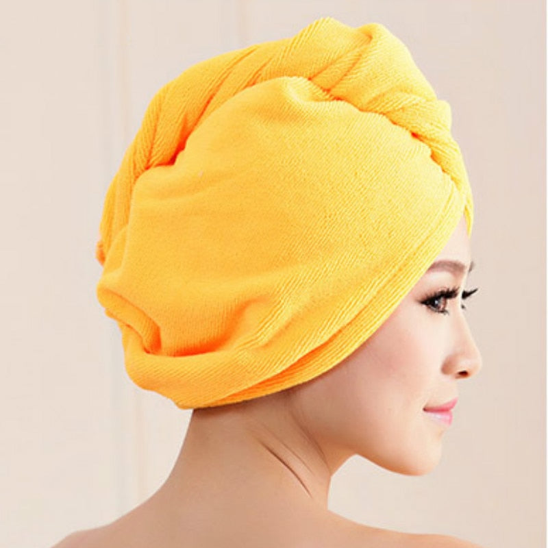 Microfiber Dry Hair Cap, Shower Cap, Strong Water Absorbent Triangle Hat, quick-drying, Wiping Hair Towel