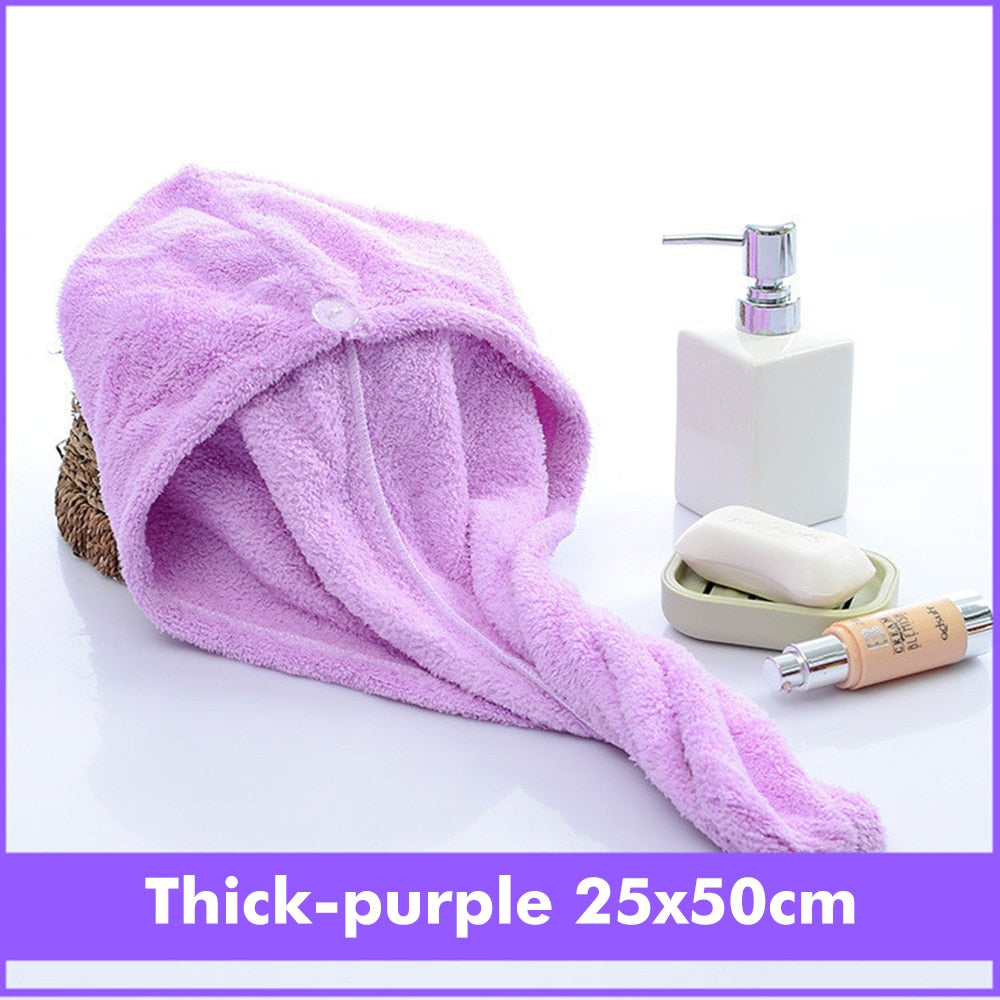 Microfiber Dry Hair Cap, Shower Cap, Strong Water Absorbent Triangle Hat, quick-drying, Wiping Hair Towel