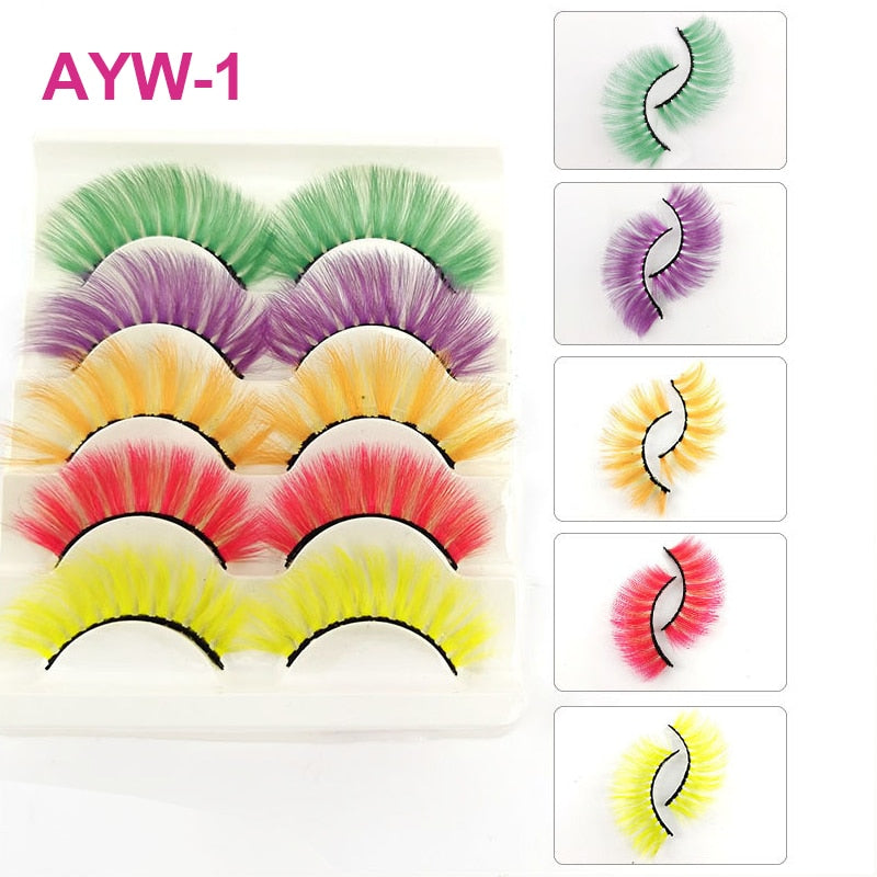 Colored 3D Mink Eyelashes