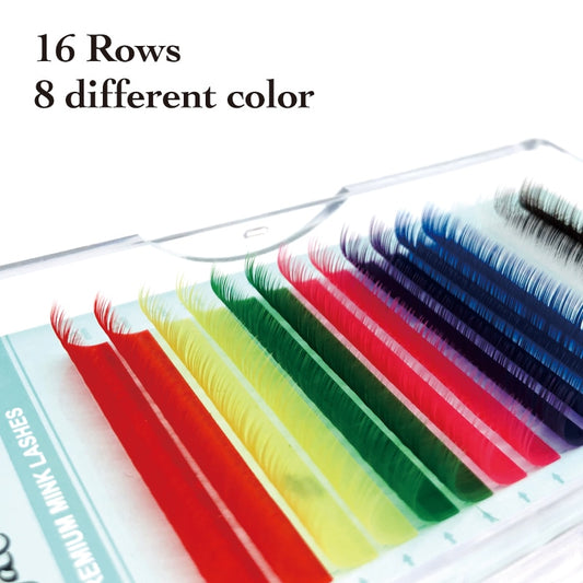 16 rows Mix Color Mink Eyelash Extension