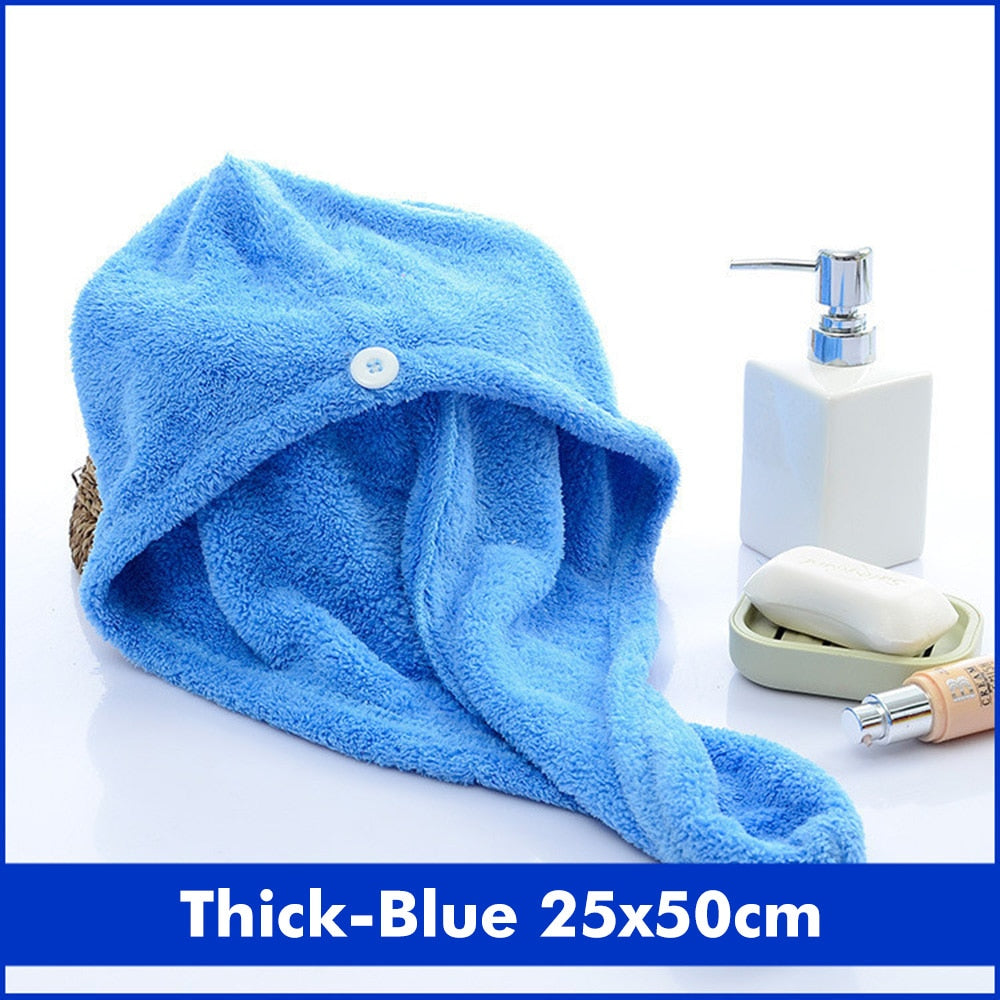 Microfiber Dry Hair Cap, Shower Cap, Strong Water Absorbent Triangle Hat, quick-drying, Wiping Hair Towel