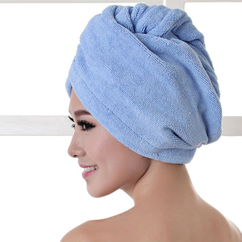 Microfiber Dry Hair Cap, Shower Cap, Strong Water Absorbent Triangle Hat, quick-drying, Wiping Hair Towel