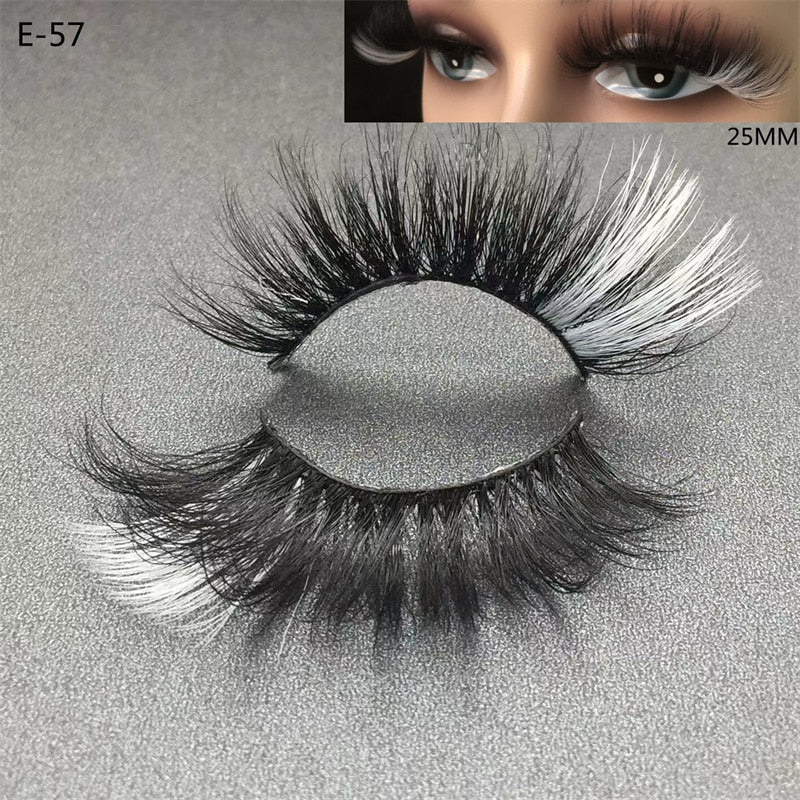 3D Mink Eyelashes Colorful Mix Color Pink Blue Red White
