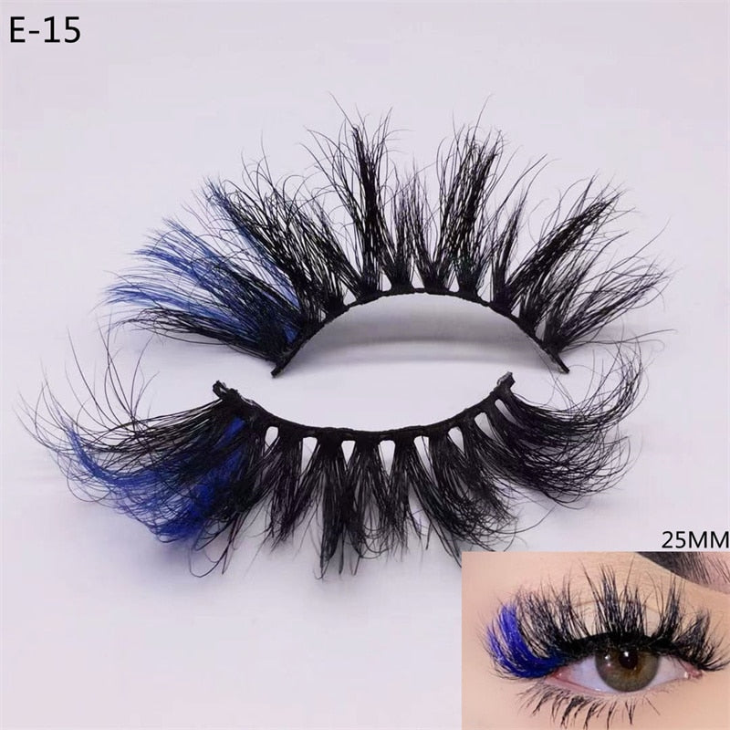 3D Mink Eyelashes Colorful Mix Color Pink Blue Red White