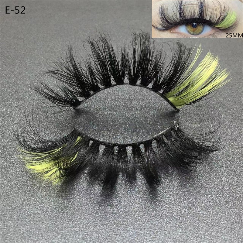 3D Mink Eyelashes Colorful Mix Color Pink Blue Red White