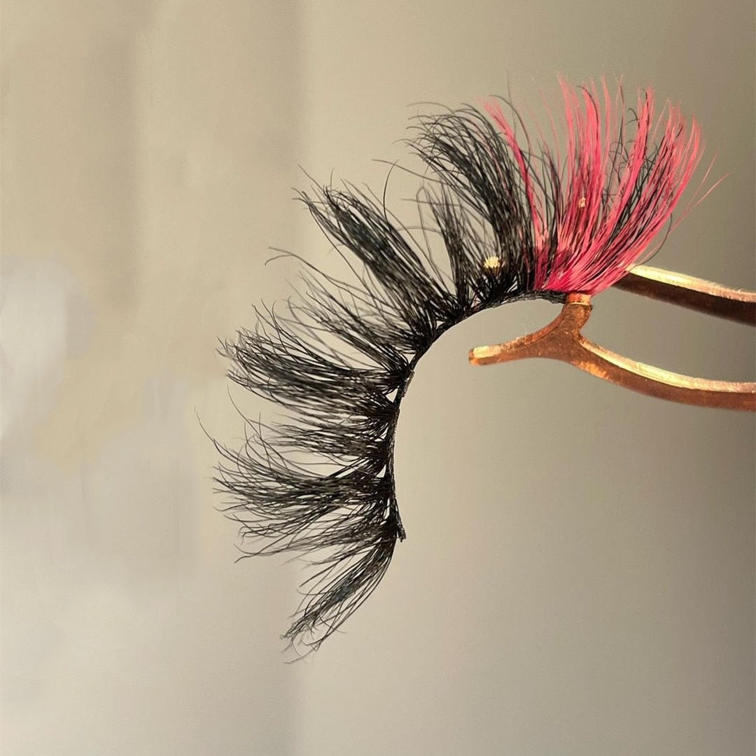 3D Mink Eyelashes Colorful Mix Color Pink Blue Red White