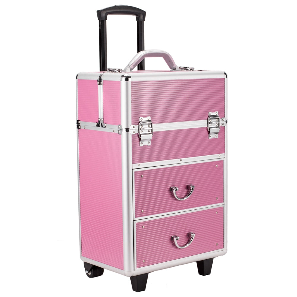 4 Tier Lockable Cosmetic Train Case
