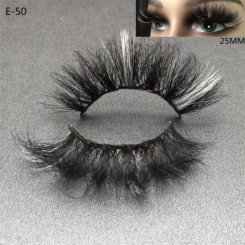 3D Mink Eyelashes Colorful Mix Color Pink Blue Red White