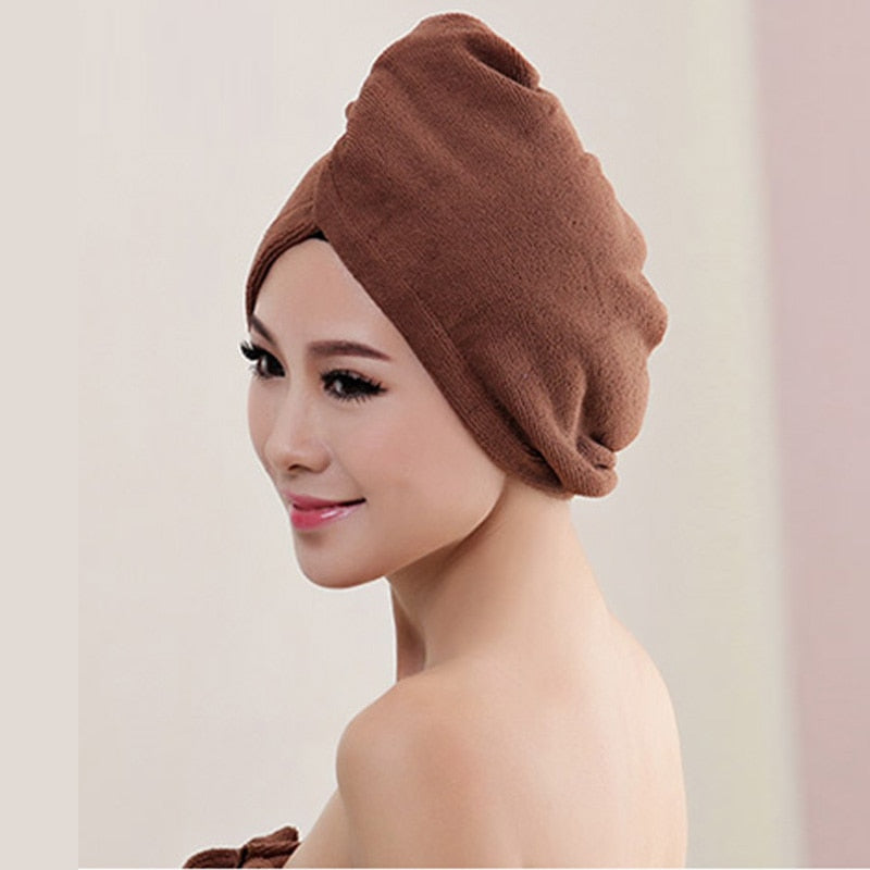 Microfiber Dry Hair Cap, Shower Cap, Strong Water Absorbent Triangle Hat, quick-drying, Wiping Hair Towel