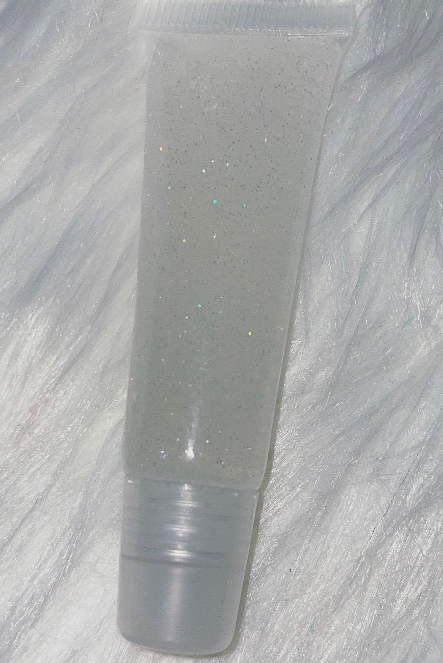 CLEAR lip gloss with glitter